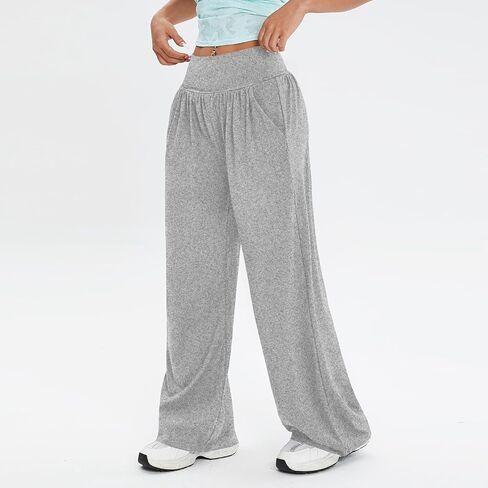 Lounge Pants Women Wide Leg Sweatpant for Womens Elastic Waistband Casual Straight Leg Trouser with Pockets in Saudi Arabia