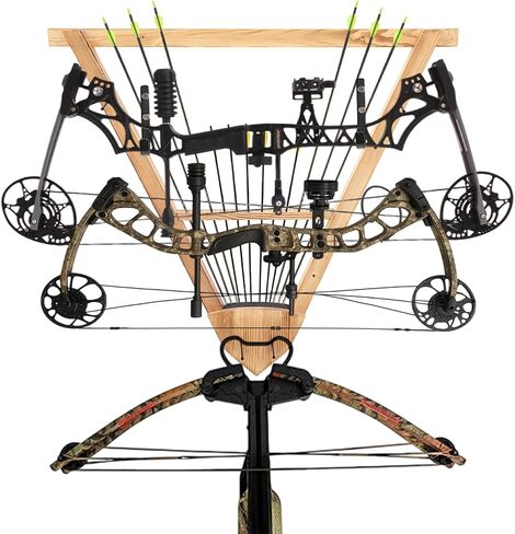Wall Mounted Bow and Arrow Display Rack for Hunting and Archery Accessories 3-Bow Holder & 12-Arrow Storage Crossbow Holder Compound Bows Stand for Wall in Kuwait