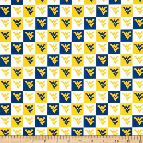 SYKEL ENTERPRISES Sykel Enterprises NCAA West Virginia Collegiate Check Multi, Fabric by The Yard in Saudi Arabia