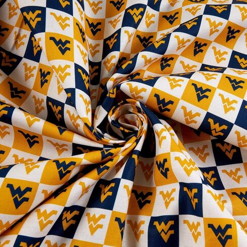 SYKEL ENTERPRISES Sykel Enterprises NCAA West Virginia Collegiate Check Multi, Fabric by The Yard in Saudi Arabia