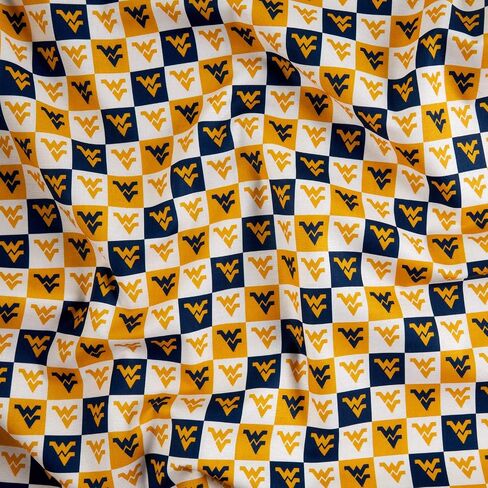 SYKEL ENTERPRISES Sykel Enterprises NCAA West Virginia Collegiate Check Multi, Fabric by The Yard in Saudi Arabia