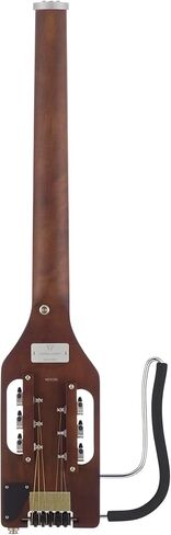 جيتار المسافر جيتار صوتي خفيف للغاية بني عتيق أعسر | صوتية محمولة مع مسند حضن قابل للإزالة | غيتار كامل بدون رأس بمقياس 24 3/4 بوصة | تتضمن حقيبة الحفلة المخصصة in Kuwait
