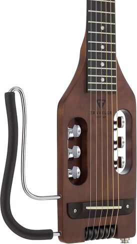 جيتار المسافر جيتار صوتي خفيف للغاية بني عتيق أعسر | صوتية محمولة مع مسند حضن قابل للإزالة | غيتار كامل بدون رأس بمقياس 24 3/4 بوصة | تتضمن حقيبة الحفلة المخصصة in Kuwait