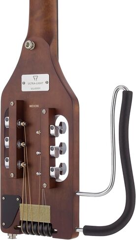 جيتار المسافر جيتار صوتي خفيف للغاية بني عتيق أعسر | صوتية محمولة مع مسند حضن قابل للإزالة | غيتار كامل بدون رأس بمقياس 24 3/4 بوصة | تتضمن حقيبة الحفلة المخصصة in Kuwait