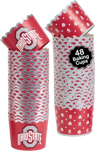 أكواب خبز ولاية أوهايو (48 قطعة) لديكورات كرة القدم OSU Buckeyes وأعياد الميلاد وحفلات التخرج (Ohio State Buckeyes) in Kuwait