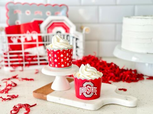 أكواب خبز ولاية أوهايو (48 قطعة) لديكورات كرة القدم OSU Buckeyes وأعياد الميلاد وحفلات التخرج (Ohio State Buckeyes) in Kuwait
