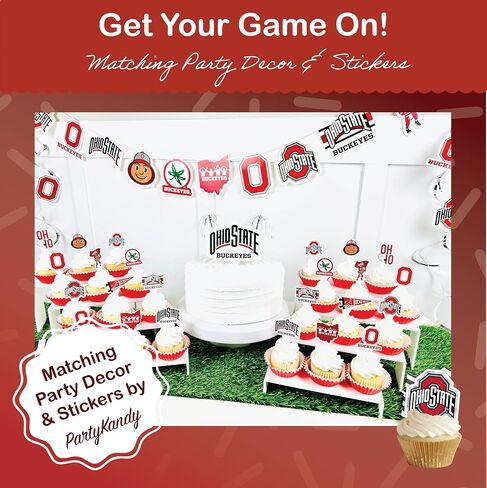 أكواب خبز ولاية أوهايو (48 قطعة) لديكورات كرة القدم OSU Buckeyes وأعياد الميلاد وحفلات التخرج (Ohio State Buckeyes) in Kuwait