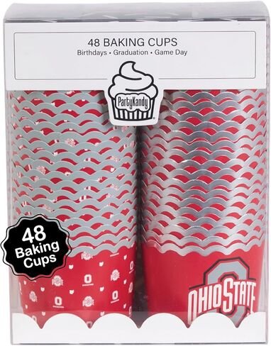 أكواب خبز ولاية أوهايو (48 قطعة) لديكورات كرة القدم OSU Buckeyes وأعياد الميلاد وحفلات التخرج (Ohio State Buckeyes) in Kuwait