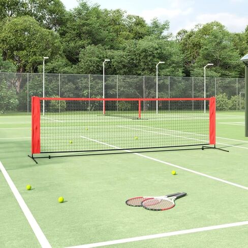 Tennis Net Black and Red 118.1"x39.4"x34.3" Polyester,Sporting Goods,Athletics,Tennis,Tennis Nets,93756 in Saudi Arabia