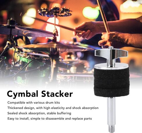 Pilipane Cymbal Stacker Aluminum Alloy Felt Water Cymbal Stand Stacker Attachment for Drum Set Professional Drummers Durable Shock Absorbing Easy Install (Black) in Saudi Arabia