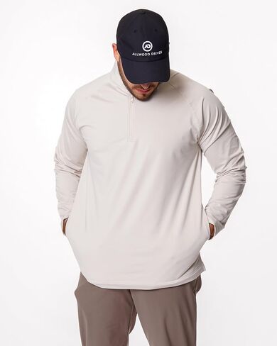 Men's Quarter-Zip Athletic Pullover, Long Sleeve Performance Shirt in Saudi Arabia