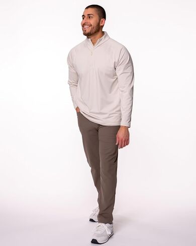 Men's Quarter-Zip Athletic Pullover, Long Sleeve Performance Shirt in Saudi Arabia