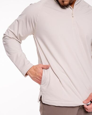 Men's Quarter-Zip Athletic Pullover, Long Sleeve Performance Shirt in Saudi Arabia