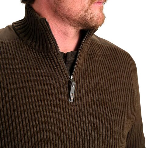Beretta Men's Dover Tech Wool Blend Half-Zip Hunting Shooting Sweater with Nylon Shoulder and Elbow Inserts in Saudi Arabia