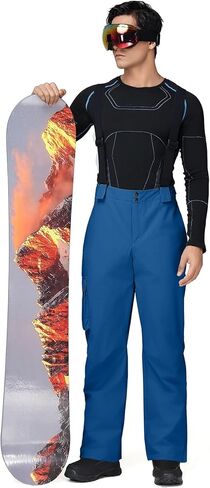 سراويل YEEFINE الرجالية للتزلج على الجليد معزولة ومقاومة للماء على الجليد، صدريات بمقاس عادي in Kuwait