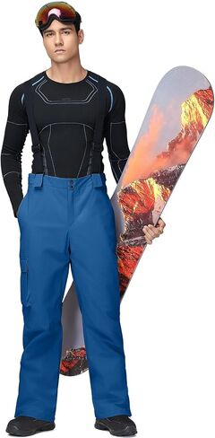 سراويل YEEFINE الرجالية للتزلج على الجليد معزولة ومقاومة للماء على الجليد، صدريات بمقاس عادي in Kuwait