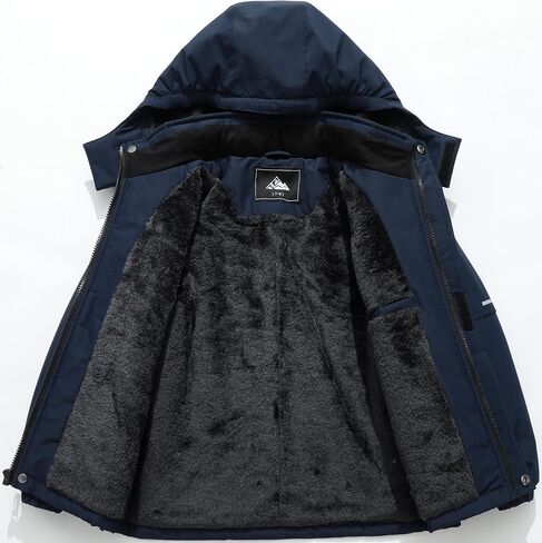 Kids Boy's Winter Waterproof Ski Jacket,Thick Snow Coat with Detachable Hood Warmth Windproof Snowboard Jackets in Saudi Arabia