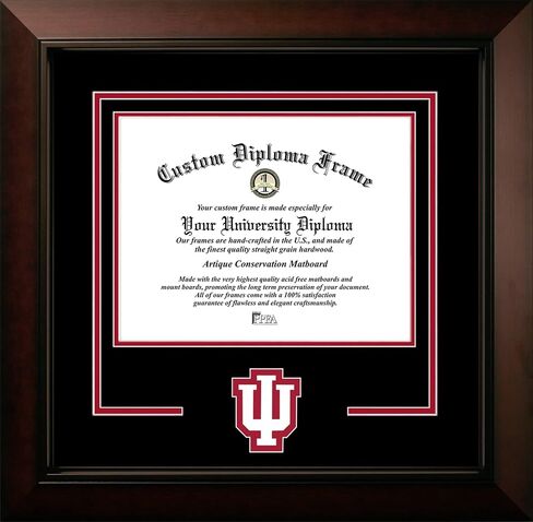 صور الحرم الجامعي جامعة إنديانا Hoosiers 11 عرض × 8.5 ساعة إطار دبلومة شعار روح الكرز الأسود القديم in Saudi Arabia
