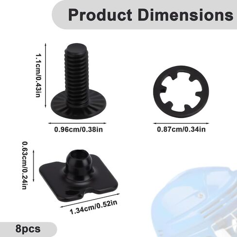 8 Sets Football Rugby Back Plate Hardware, Square & Round Rugger Youth Battle Back Plates Screws with Round Washers Unisex Adult Boys Size Backplate Chicago Screws Equipment Accessories Parts in Saudi Arabia