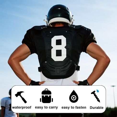 8 Sets Football Rugby Back Plate Hardware, Square & Round Rugger Youth Battle Back Plates Screws with Round Washers Unisex Adult Boys Size Backplate Chicago Screws Equipment Accessories Parts in Saudi Arabia