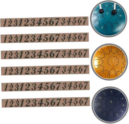 YARNOW 6Sheets Ethereal Drum Scale Stickers Removable Tongue Drum Decals for Beginners Musical Note Positioning Stickers Easy to Use Carry No Residue in Saudi Arabia