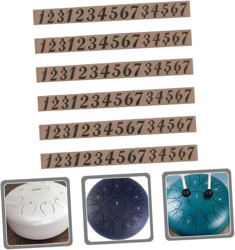 YARNOW 6Sheets Ethereal Drum Scale Stickers Removable Tongue Drum Decals for Beginners Musical Note Positioning Stickers Easy to Use Carry No Residue in Saudi Arabia