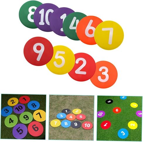 VICASKY 10pcs Football Training Sign Discs Agility Markers for Soccer Basketball and Sports Drills Lightweight Random Colors Training Equipment in Saudi Arabia