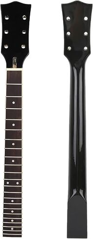 Maple Wood Guitar Neck with Rosewood Fretboard, 22 Frets, C-Shape Back, 24-3/4 Inch Length, Black and White, Folk Guitar Replacement in Saudi Arabia