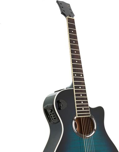 Maple Wood Guitar Neck with Rosewood Fretboard, 22 Frets, C-Shape Back, 24-3/4 Inch Length, Black and White, Folk Guitar Replacement in Saudi Arabia