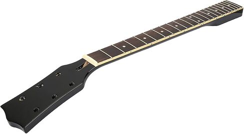 Maple Wood Guitar Neck with Rosewood Fretboard, 22 Frets, C-Shape Back, 24-3/4 Inch Length, Black and White, Folk Guitar Replacement in Saudi Arabia