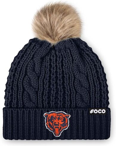 قبعة صغيرة من FOCO للسيدات تحمل شعار Chicago Bears NFL من الفرو الصناعي، لون الفريق in Kuwait