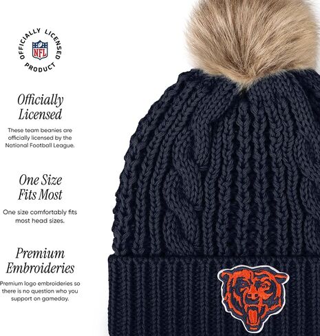 قبعة صغيرة من FOCO للسيدات تحمل شعار Chicago Bears NFL من الفرو الصناعي، لون الفريق in Kuwait