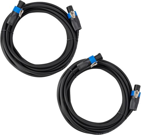 2Pack 50ft Male Speakon to Speakon Cables, Professional 12 Gauge AWG Heavy-Duty Audio Cord DJ/PA Speaker Cable Wire with Twist Lock -2 Conductor in Saudi Arabia