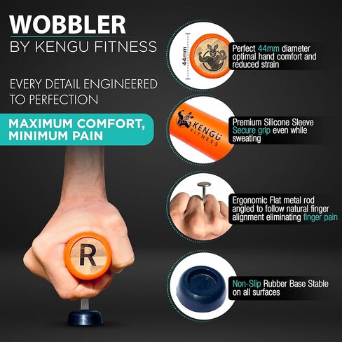 Wobbler - Revolutionary Unstable Push-Up Handles - Rotating T-Shape Pushup Bars for Core & Wrist Strength - Boxing & Martial Arts Training Equipment - Portable Home Gym for Triceps, Chest & Shoulder in Saudi Arabia
