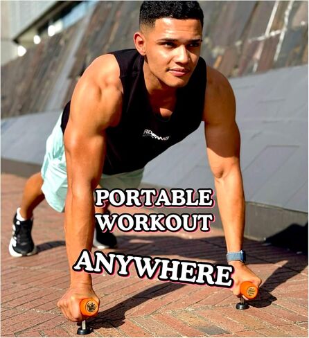 Wobbler - Revolutionary Unstable Push-Up Handles - Rotating T-Shape Pushup Bars for Core & Wrist Strength - Boxing & Martial Arts Training Equipment - Portable Home Gym for Triceps, Chest & Shoulder in Saudi Arabia