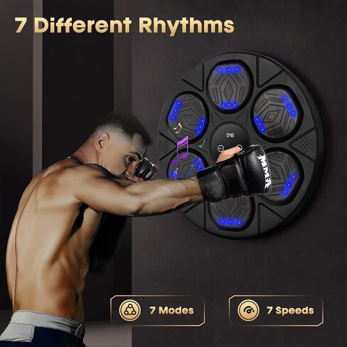 Music Boxing Machine, Bluetooth Boxing Traineing Machine with Boxing Gloves, Smart Wall Mounted Punching Bag for Kids Adult, Boxing Workout Equipment Target for Home, Gym, Office in Saudi Arabia