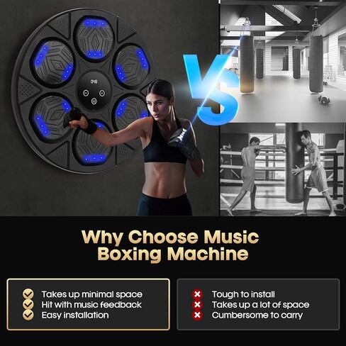 Music Boxing Machine, Bluetooth Boxing Traineing Machine with Boxing Gloves, Smart Wall Mounted Punching Bag for Kids Adult, Boxing Workout Equipment Target for Home, Gym, Office in Saudi Arabia