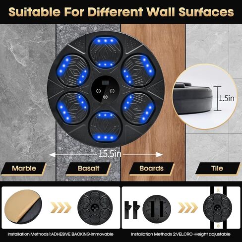 Music Boxing Machine, Bluetooth Boxing Traineing Machine with Boxing Gloves, Smart Wall Mounted Punching Bag for Kids Adult, Boxing Workout Equipment Target for Home, Gym, Office in Saudi Arabia