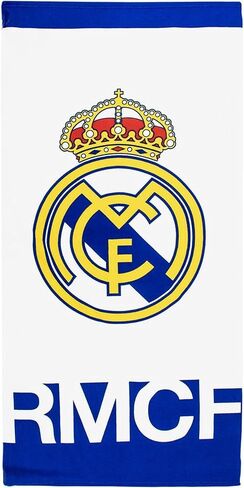 CERDÁ LIFE'S LITTLE MOMENTS منشفة ريال مدريد - منشفة رسمية، شعار وألوان النادي، مثالية للشاطئ أو حمام السباحة أو الحمام أو الرياضة، ملحق عملي لمحبي كرة القدم in Kuwait