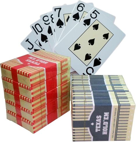 بطاقات لعب بلاستيكية مقاومة للماء من A Box Texas Hold'em - نسخة مطبوعة كبيرة مناسبة ليالي اللعب العائلية للبالغين وكبار السن in Saudi Arabia