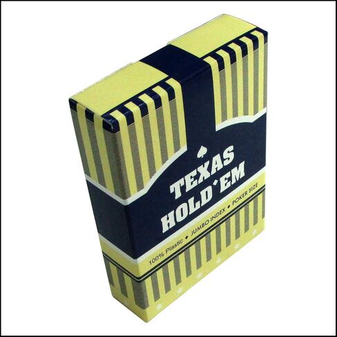 بطاقات لعب بلاستيكية مقاومة للماء من A Box Texas Hold'em - نسخة مطبوعة كبيرة مناسبة ليالي اللعب العائلية للبالغين وكبار السن in Saudi Arabia