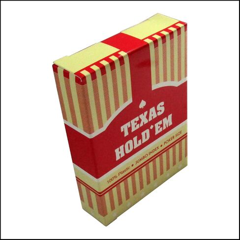 بطاقات لعب بلاستيكية مقاومة للماء من A Box Texas Hold'em - نسخة مطبوعة كبيرة مناسبة ليالي اللعب العائلية للبالغين وكبار السن in Saudi Arabia
