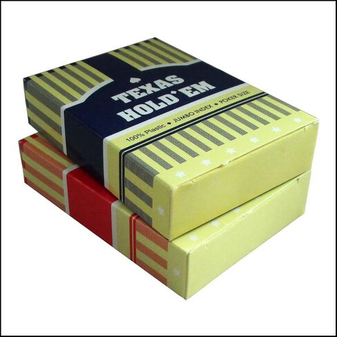 بطاقات لعب بلاستيكية مقاومة للماء من A Box Texas Hold'em - نسخة مطبوعة كبيرة مناسبة ليالي اللعب العائلية للبالغين وكبار السن in Saudi Arabia