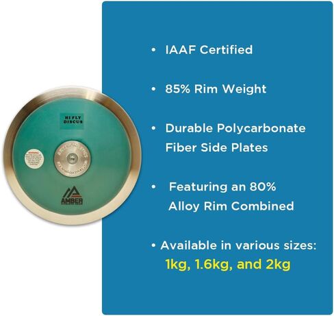 Hi Fly DiscusTrack & Field Training Discus - IAAF Certified, 85% Rim Weight, Durable Polycarbonate Fiber Side Plates in Saudi Arabia