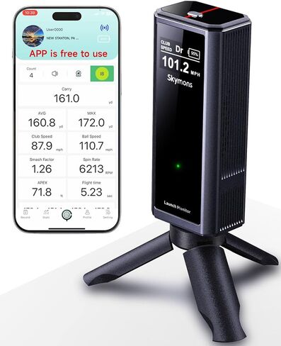 Portable Golf Launch Monitor, Simulators for Home & Training, Mobile Launch Monitor for Golf Swing Analysis, Tracker & Swing Analyzer, Indoor Outdoor Use, Up to 10 Hours Battery Life. in Saudi Arabia
