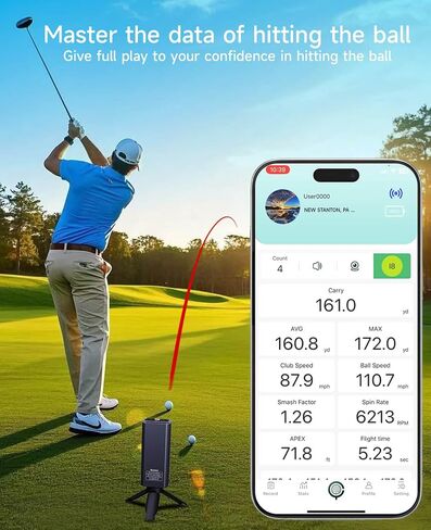 Portable Golf Launch Monitor, Simulators for Home & Training, Mobile Launch Monitor for Golf Swing Analysis, Tracker & Swing Analyzer, Indoor Outdoor Use, Up to 10 Hours Battery Life. in Saudi Arabia