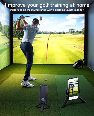 Portable Golf Launch Monitor, Simulators for Home & Training, Mobile Launch Monitor for Golf Swing Analysis, Tracker & Swing Analyzer, Indoor Outdoor Use, Up to 10 Hours Battery Life. in Saudi Arabia
