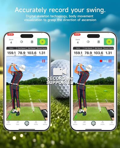 Portable Golf Launch Monitor, Simulators for Home & Training, Mobile Launch Monitor for Golf Swing Analysis, Tracker & Swing Analyzer, Indoor Outdoor Use, Up to 10 Hours Battery Life. in Saudi Arabia