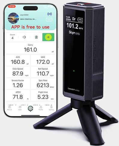 Portable Golf Launch Monitor, Simulators for Home & Training, Mobile Launch Monitor for Golf Swing Analysis, Tracker & Swing Analyzer, Indoor Outdoor Use, Up to 10 Hours Battery Life. in Saudi Arabia