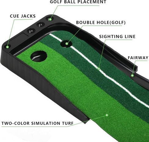 Luxury Putting Mat with Dual-Use Indoor/Outdoor Practice Green and Automatic Ball Return System, Includes 3 Practice Balls—The for Dad and Clients in Saudi Arabia